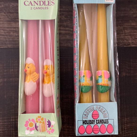 Easter Candlesticks, Chicks & Easter Baskets, 4 Total 10 inches - Picture 1 of 6